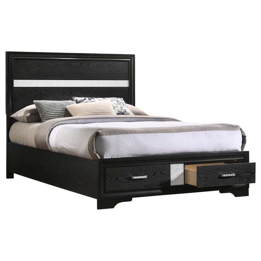 (image for) Miranda 51-inch Wood Full Storage Panel Bed Black