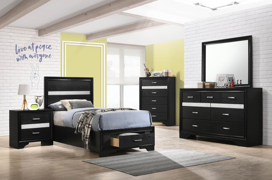 (image for) Miranda 5-piece Twin Bedroom Set Black