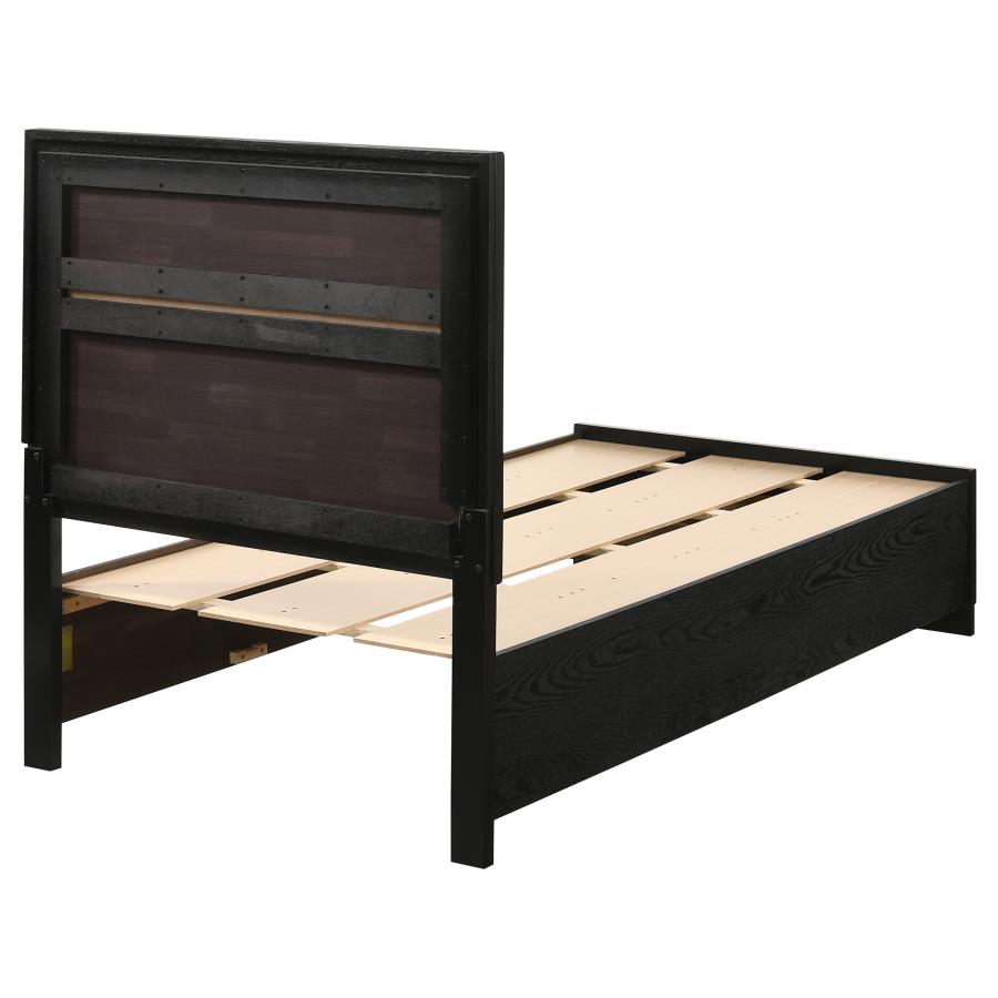 (image for) Miranda 51-inch Wood Twin Storage Panel Bed Black