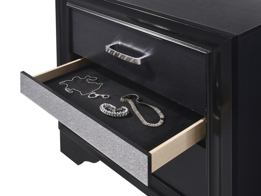 (image for) Miranda 2-drawer Nightstand Black