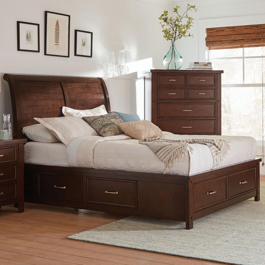 (image for) Barstow Queen Storage Bed Pinot Noir