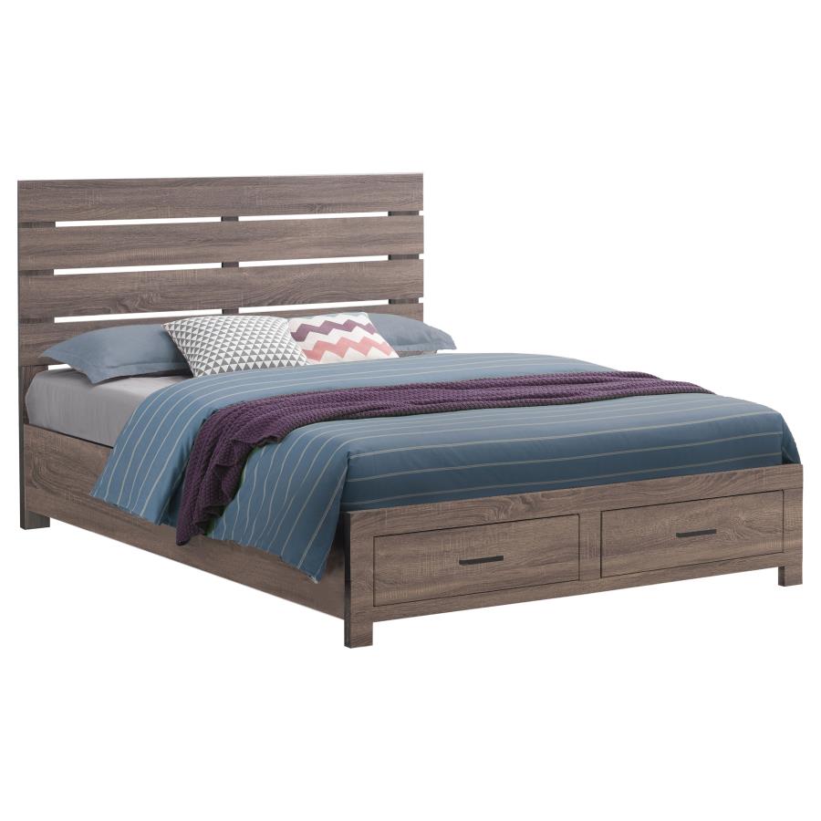 (image for) Brantford Wood Queen Storage Panel Bed Barrel Oak