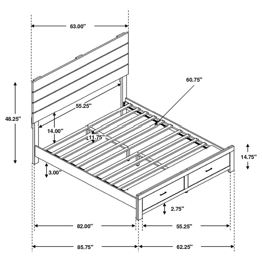 (image for) Brantford Wood Queen Storage Panel Bed Barrel Oak