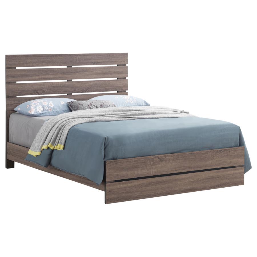 (image for) Brantford Wood Queen Panel Bed Barrel Oak