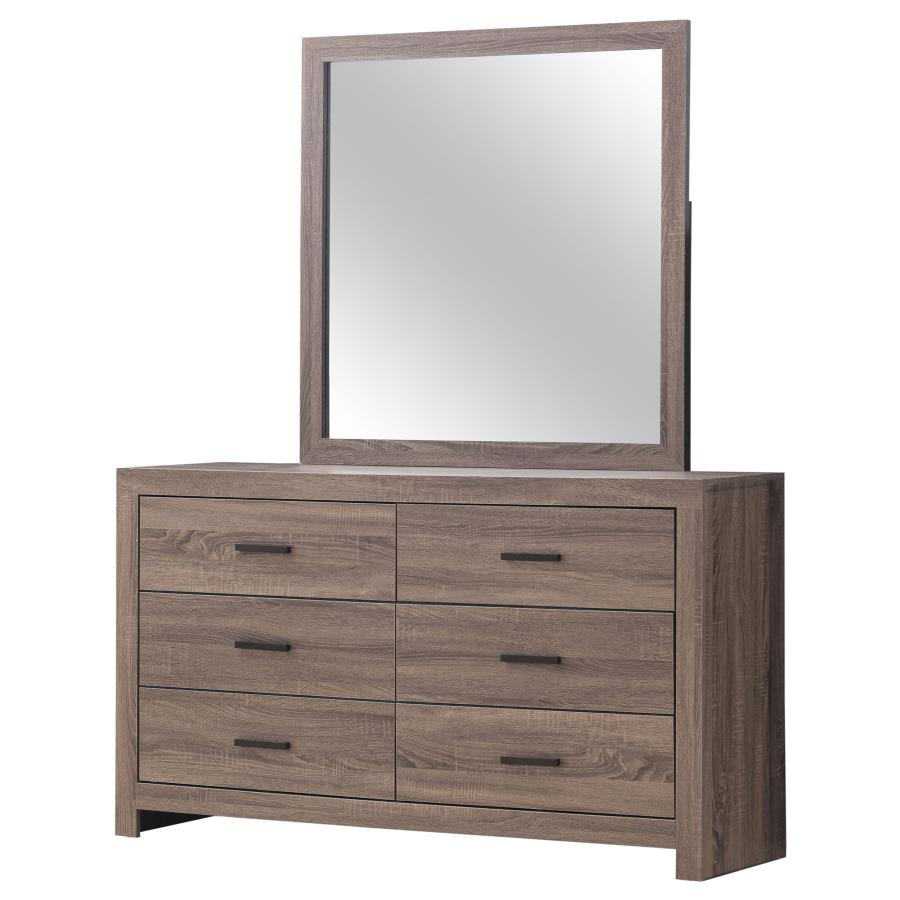 (image for) Brantford 6-drawer Dresser with Mirror Barrel Oak