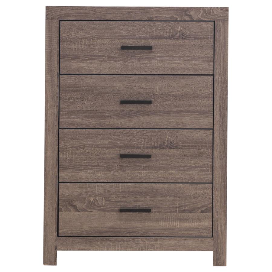 (image for) Brantford 4-drawer Bedroom Chest Barrel Oak