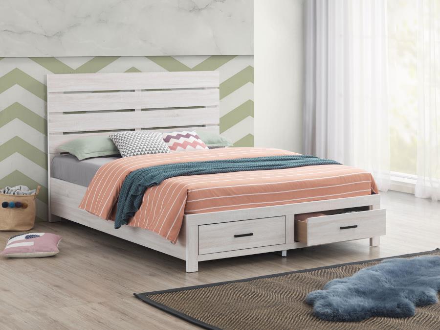 (image for) Brantford Wood Eastern King Storage Panel Bed Coastal White