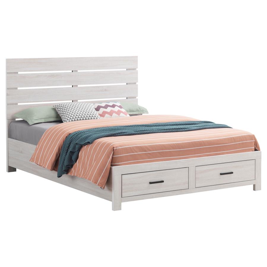 (image for) Brantford Wood Eastern King Storage Panel Bed Coastal White