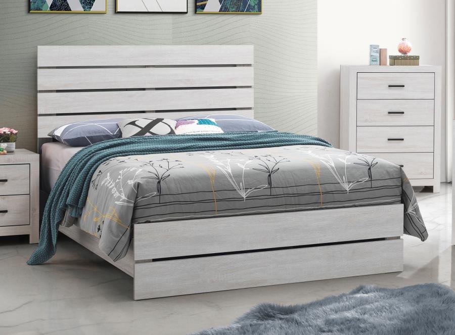 (image for) Brantford Wood Eastern King Panel Bed Coastal White