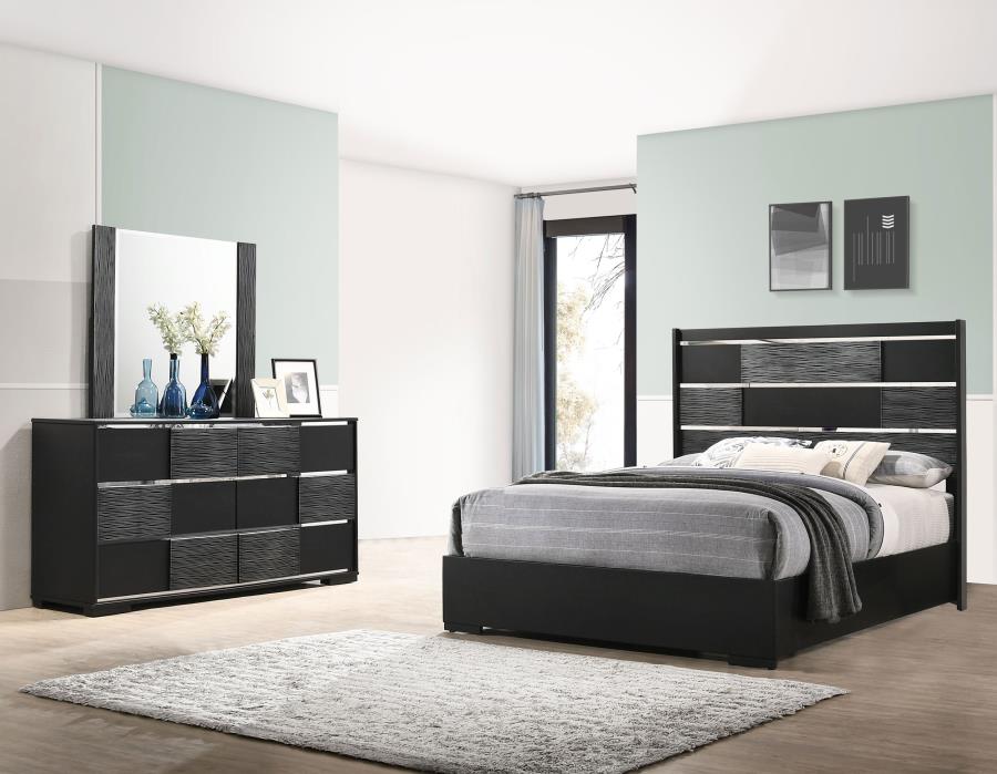 (image for) Blacktoft 4-piece Eastern King Bedroom Set Black - Click Image to Close