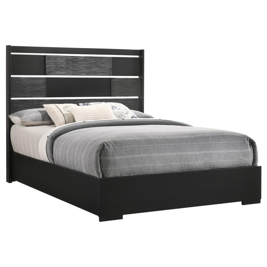 (image for) Blacktoft Wood Queen Panel Bed Black