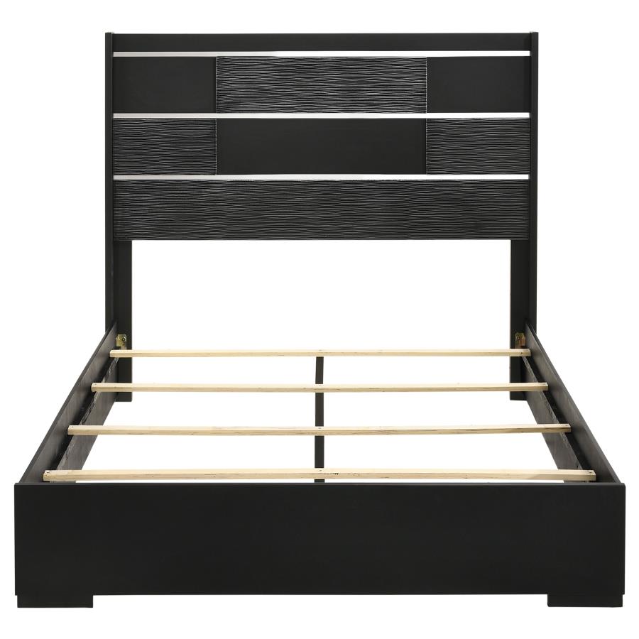 (image for) Blacktoft Wood Queen Panel Bed Black