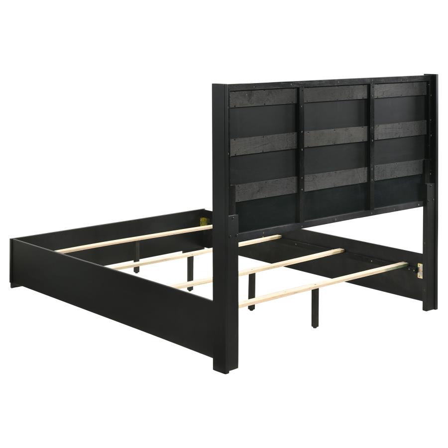 (image for) Blacktoft Wood Queen Panel Bed Black