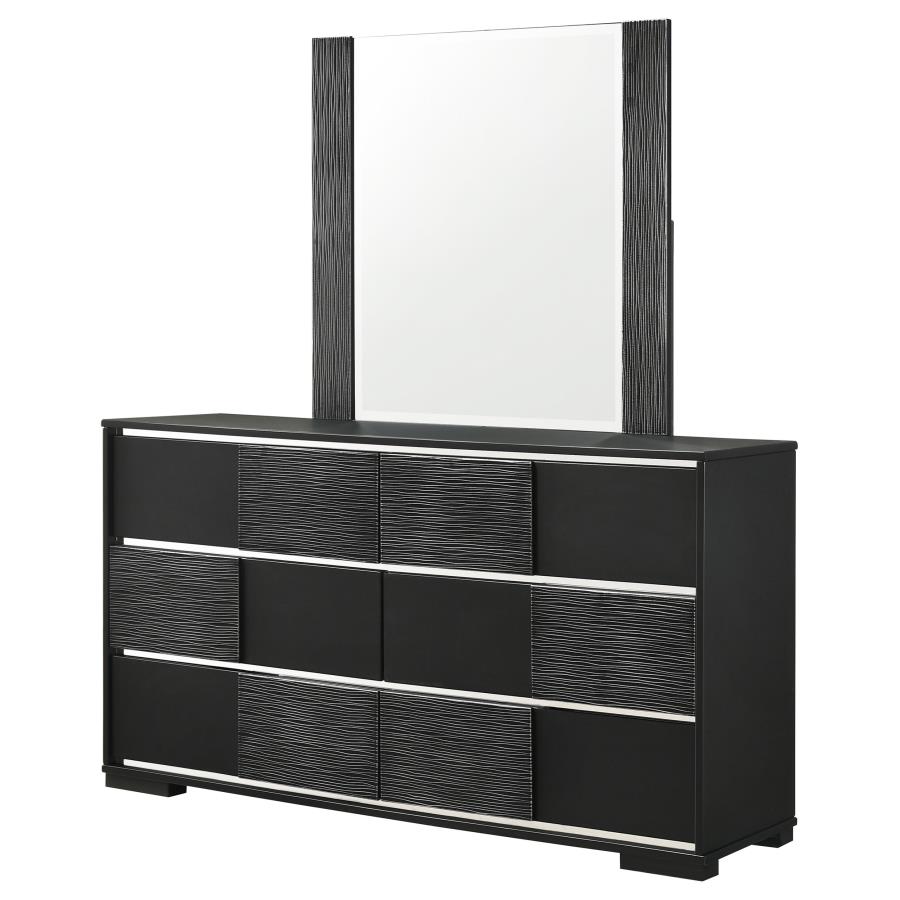 (image for) Blacktoft 6-drawer Dresser with Mirror Black