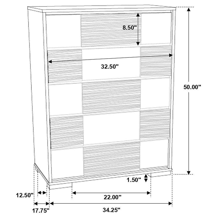 (image for) Blacktoft 5-drawer Bedroom Chest Black