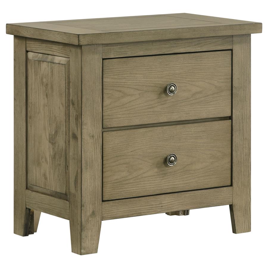 (image for) Hazlewood 2-drawer Nightstand Bedside Table Vineyard Oak