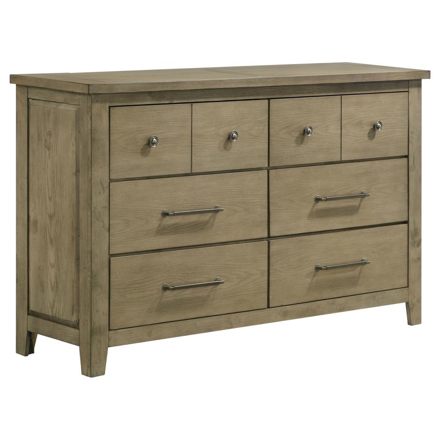 (image for) Hazlewood 6-drawer Bedroom Dresser Cabinet Vineyard Oak