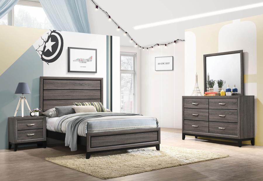 (image for) Watson 4-piece Full Bedroom Set Grey Oak - Click Image to Close