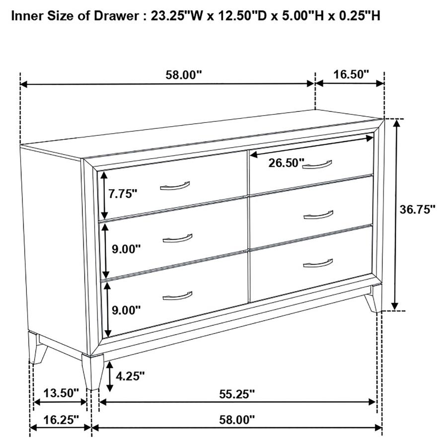 (image for) Watson 4-piece Full Bedroom Set Grey Oak