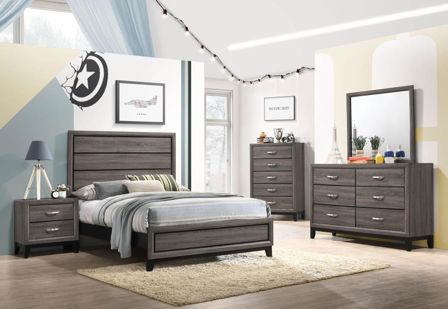 (image for) Watson 5-piece Full Bedroom Set Grey Oak - Click Image to Close