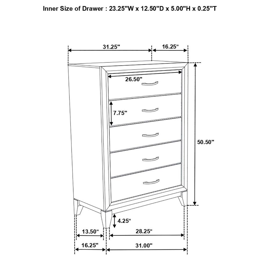 (image for) Watson 5-piece Full Bedroom Set Grey Oak