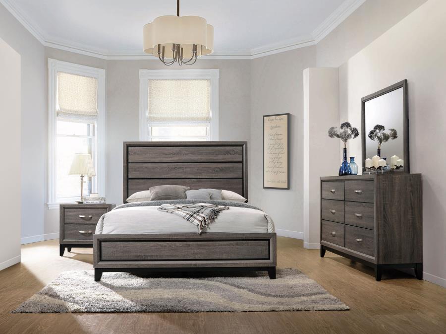 (image for) Watson 4-piece Eastern King Bedroom Set Grey Oak - Click Image to Close