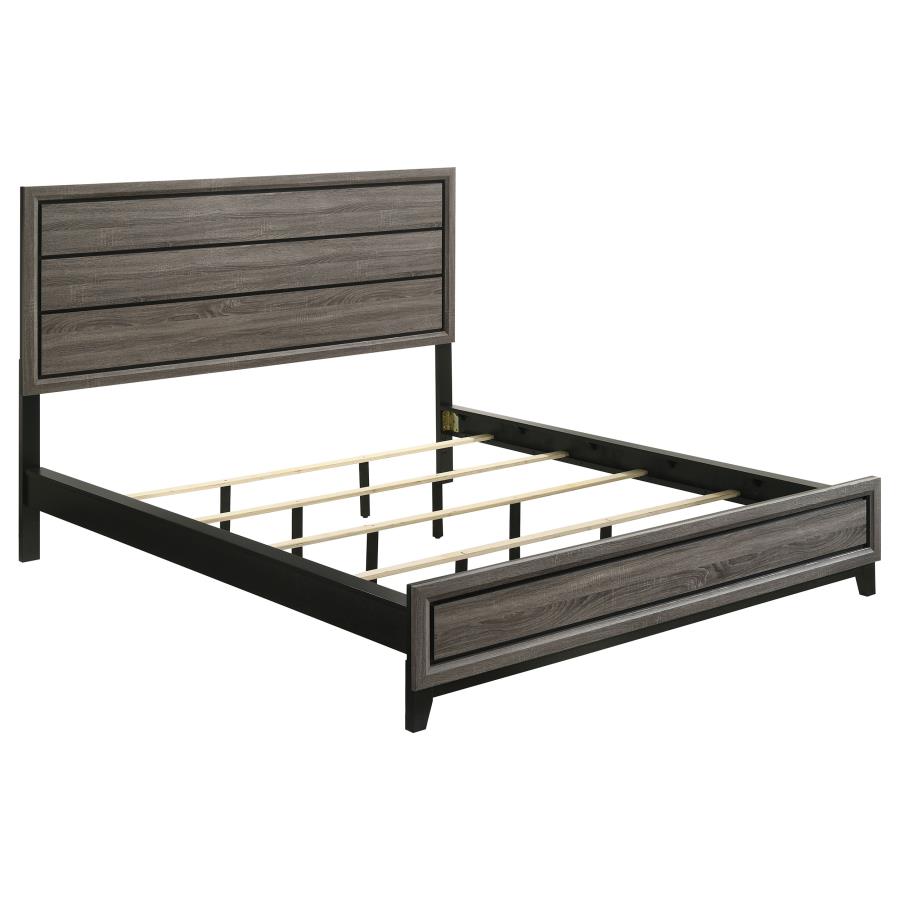 (image for) Watson Wood California King Panel Bed Grey Oak