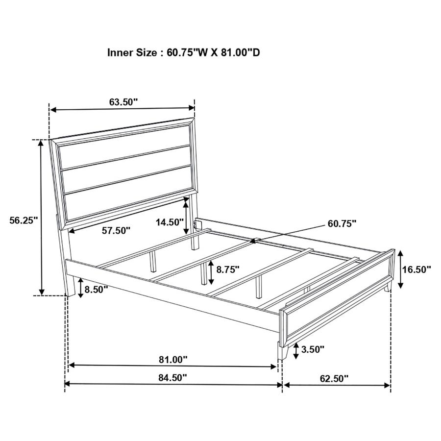 (image for) Watson Wood Queen Panel Bed Grey Oak