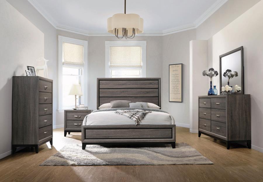 (image for) Watson Wood Queen Panel Bed Grey Oak