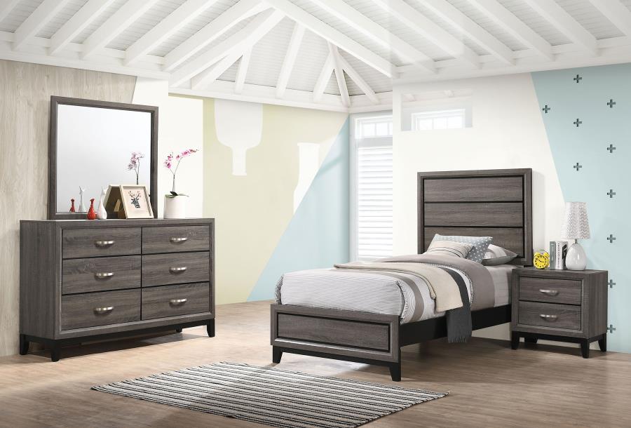 (image for) Watson 4-piece Twin Bedroom Set Grey Oak - Click Image to Close