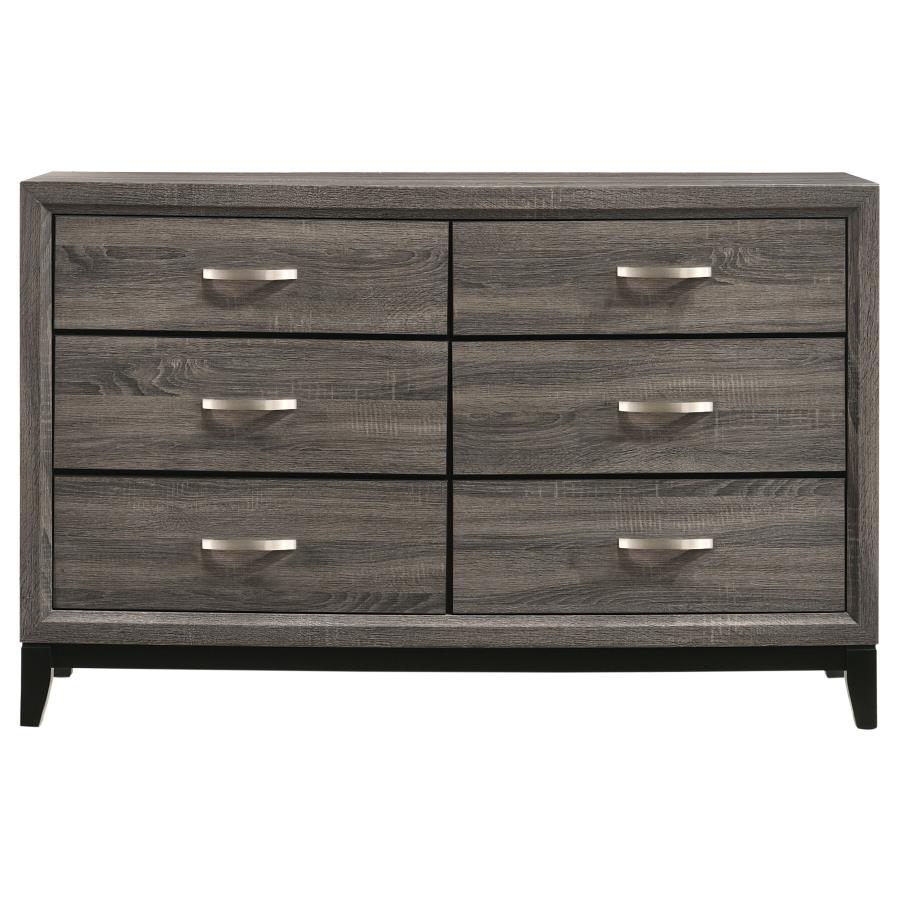 (image for) Watson 6-drawer Dresser Grey Oak