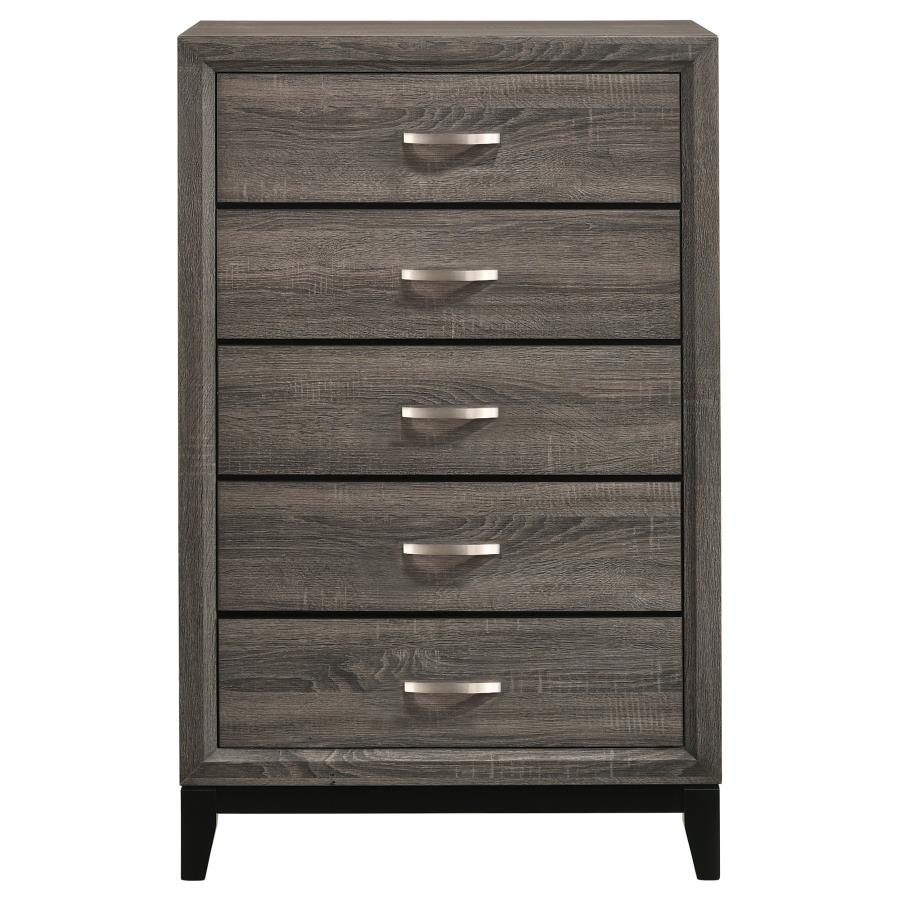 (image for) Watson 5-drawer Bedroom Chest Grey Oak