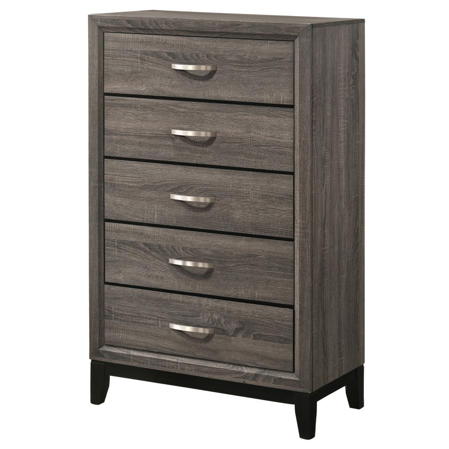 (image for) Watson 5-drawer Bedroom Chest Grey Oak