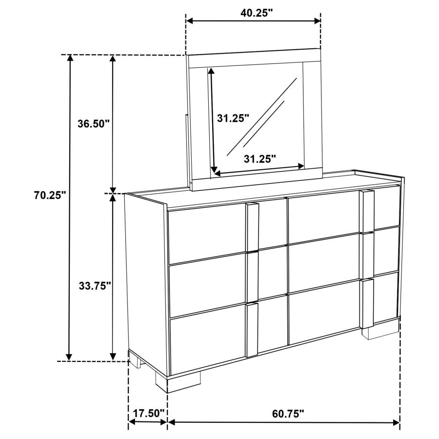 (image for) Hyland 6-drawer Dresser with Mirror Natural