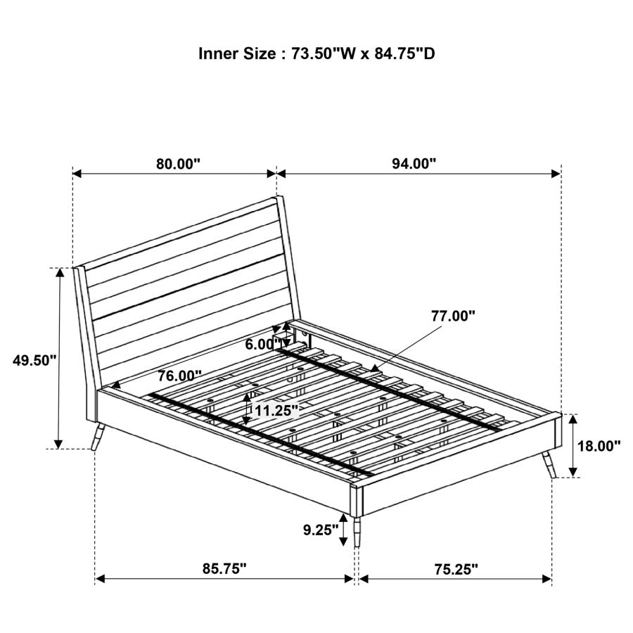 (image for) Marlow Wood California King Panel Bed Rough Sawn Multi