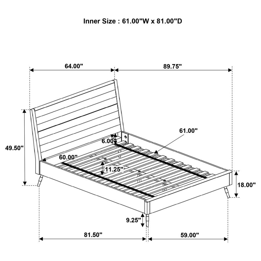 (image for) Marlow Wood Queen Panel Bed Rough Sawn Multi