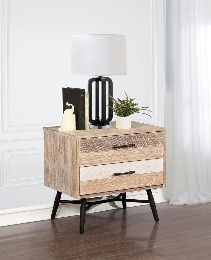 (image for) Marlow 2-drawer Nightstand Rough Sawn Multi