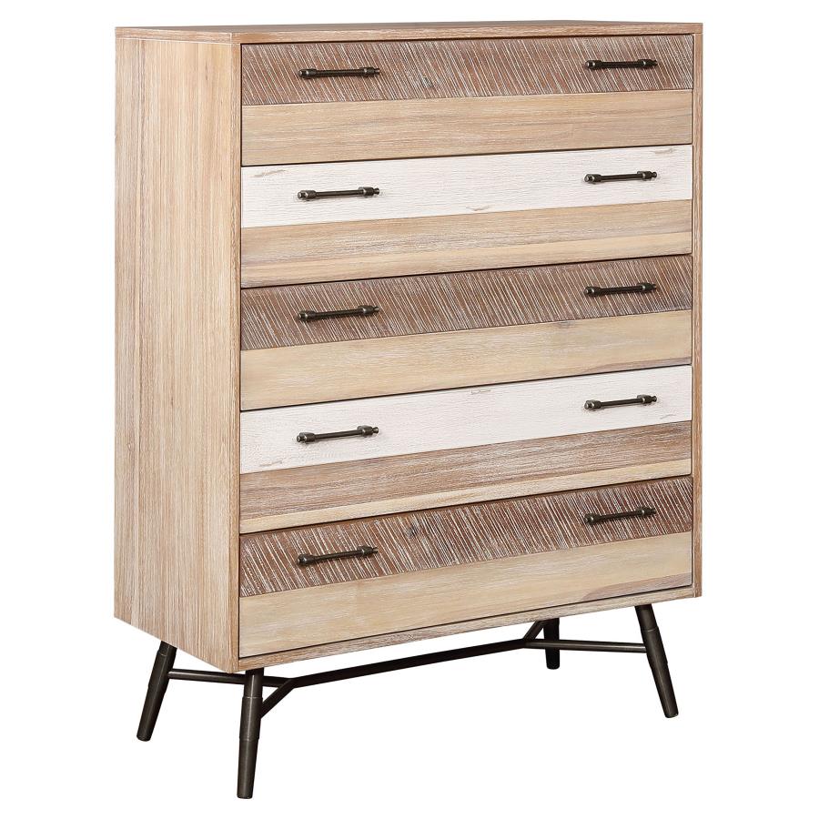 (image for) Marlow 5-drawer Bedroom Chest Rough Sawn Multi - Click Image to Close