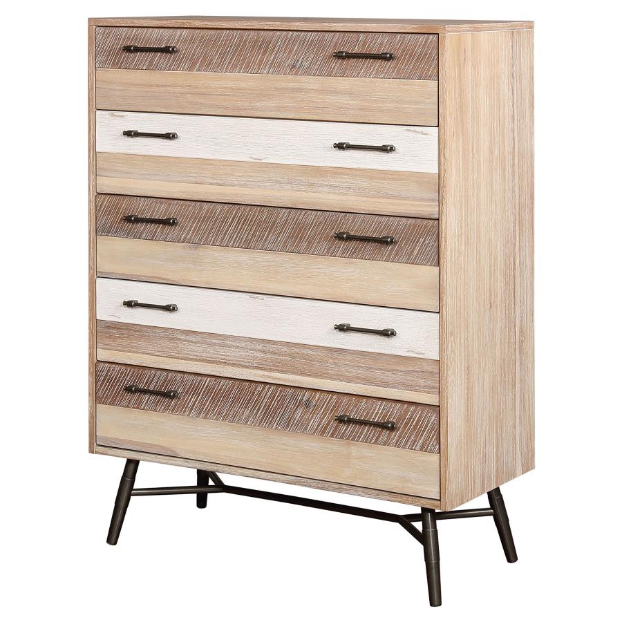 (image for) Marlow 5-drawer Bedroom Chest Rough Sawn Multi