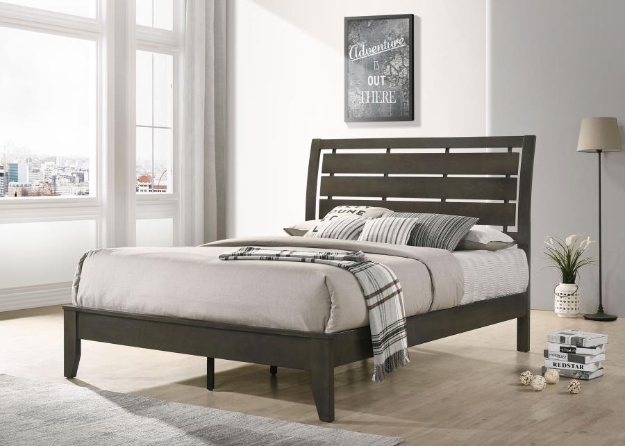 (image for) Serenity Wood Eastern King Panel Bed Mod Grey