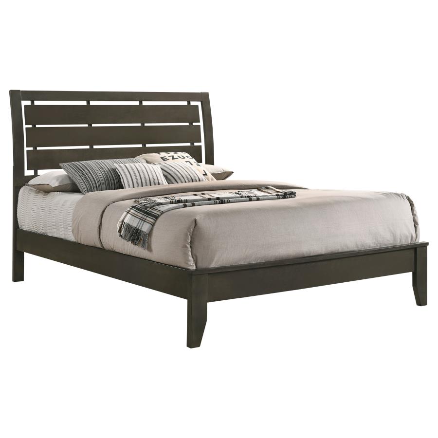 (image for) Serenity Wood Eastern King Panel Bed Mod Grey