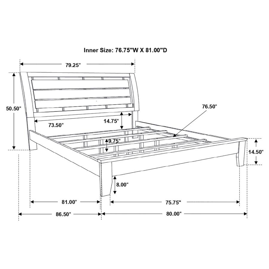 (image for) Serenity Wood Eastern King Panel Bed Mod Grey