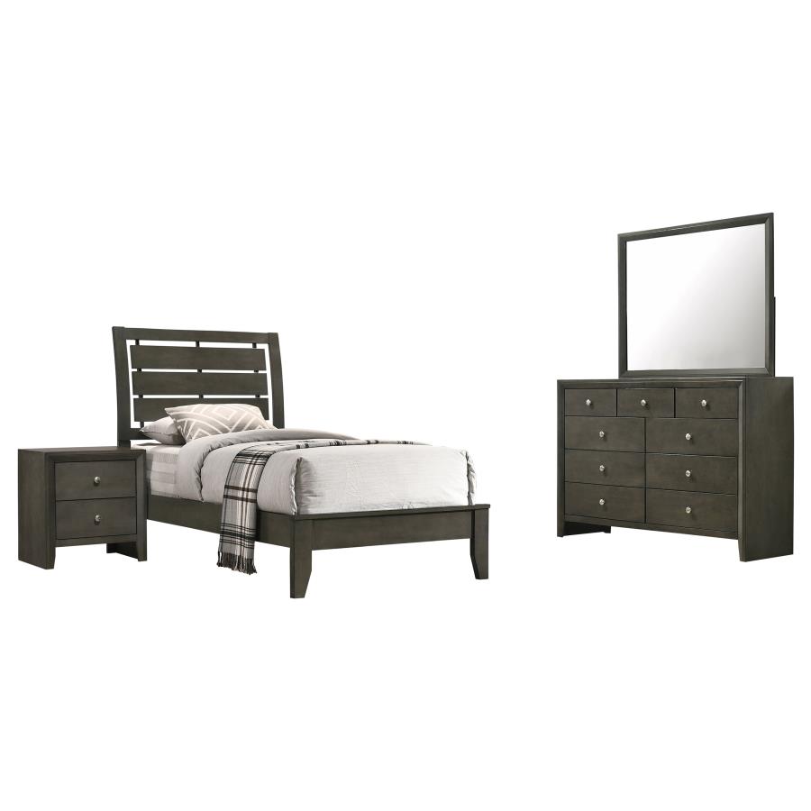 (image for) Serenity 4-piece Twin Bedroom Set Mod Grey