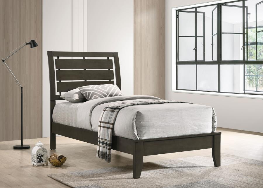 (image for) Serenity Wood Twin Panel Bed Mod Grey