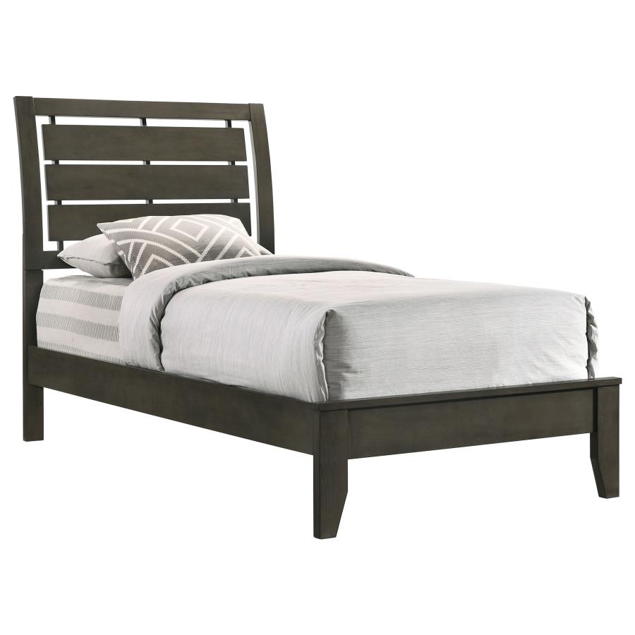 (image for) Serenity Wood Twin Panel Bed Mod Grey