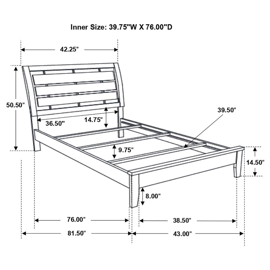 (image for) Serenity Wood Twin Panel Bed Mod Grey