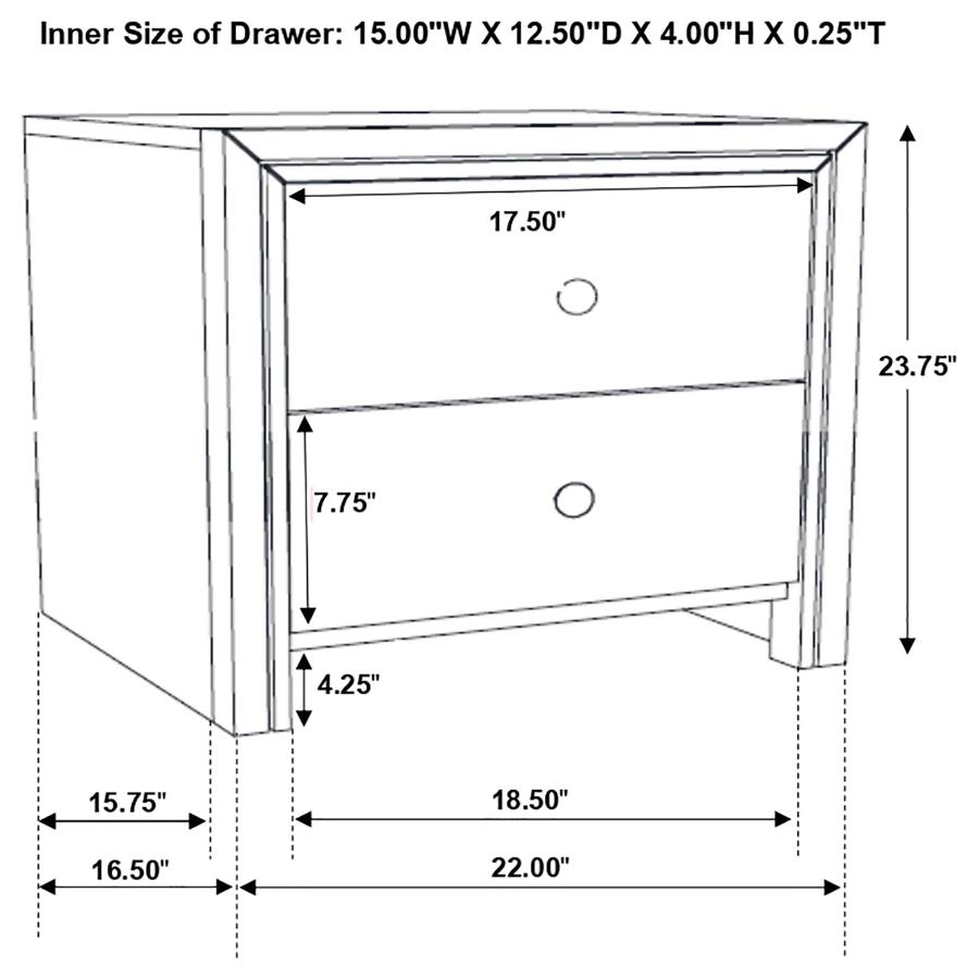 (image for) Serenity 2-drawer Nightstand Mod Grey