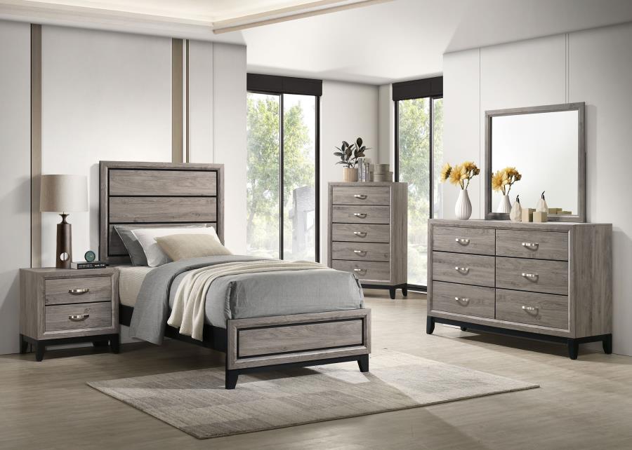 (image for) Watson Five-piece Twin Bedroom Set Light Taupe