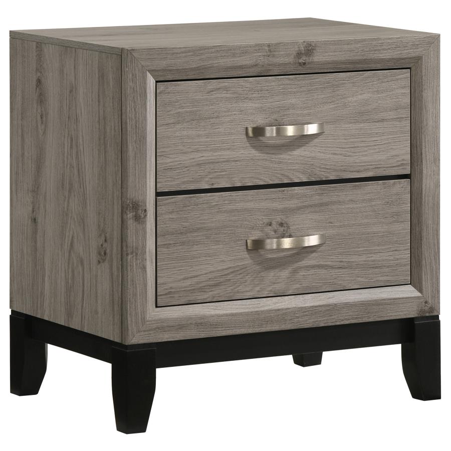 (image for) Watson 2-drawer Nightstand Bedside Table Light Taupe