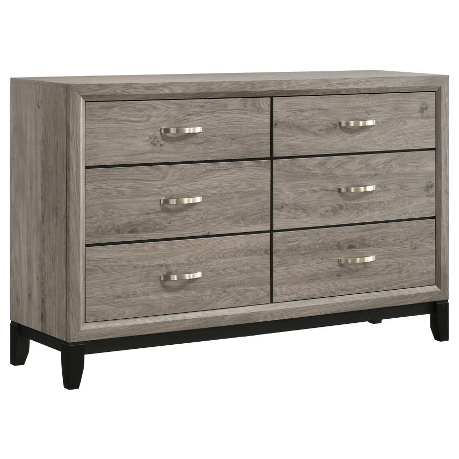 (image for) Watson 6-drawer Bedroom Dresser Cabinet Light Taupe